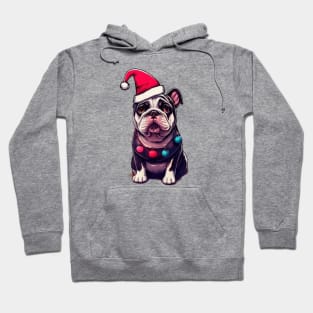 Christmas bulldog portrait Hoodie